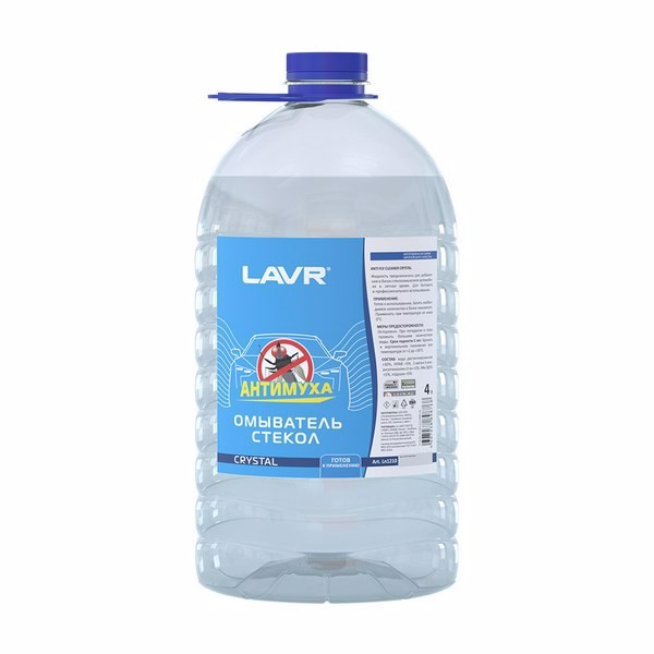 Жидкость стеклоомывателя летняя Антимуха Crystal Lavr LN1210 4 л, 